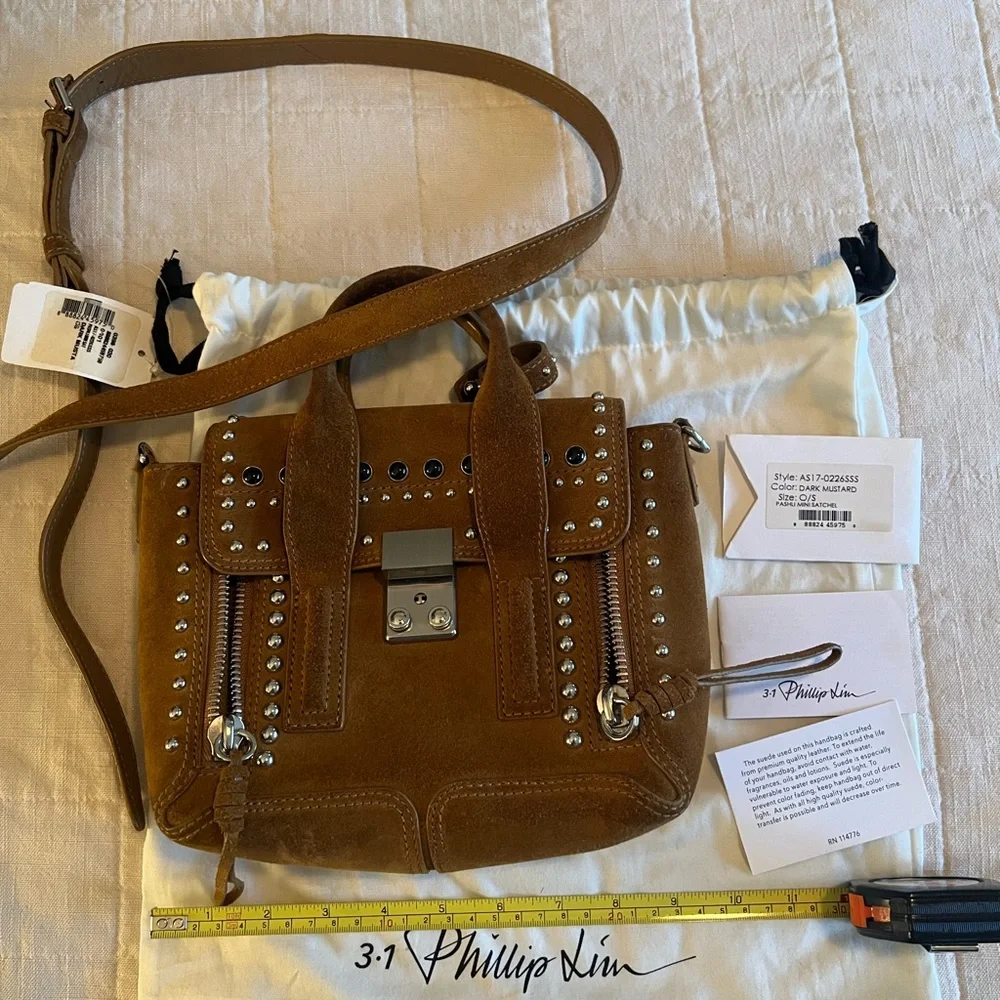 Phillip Lim $1250 studded suede mini pashli crossbody bag - Picture 9 of 14
